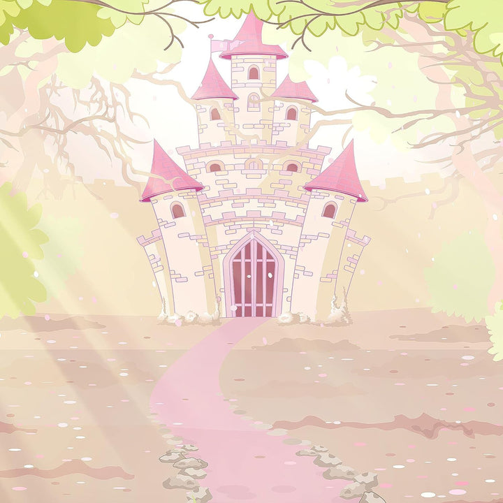 Runa Art Wandbilder Kinderzimmer Schloss 5 Teilig Bild auf Vlies Leinwand Deko Babyzimmer Spielzimme