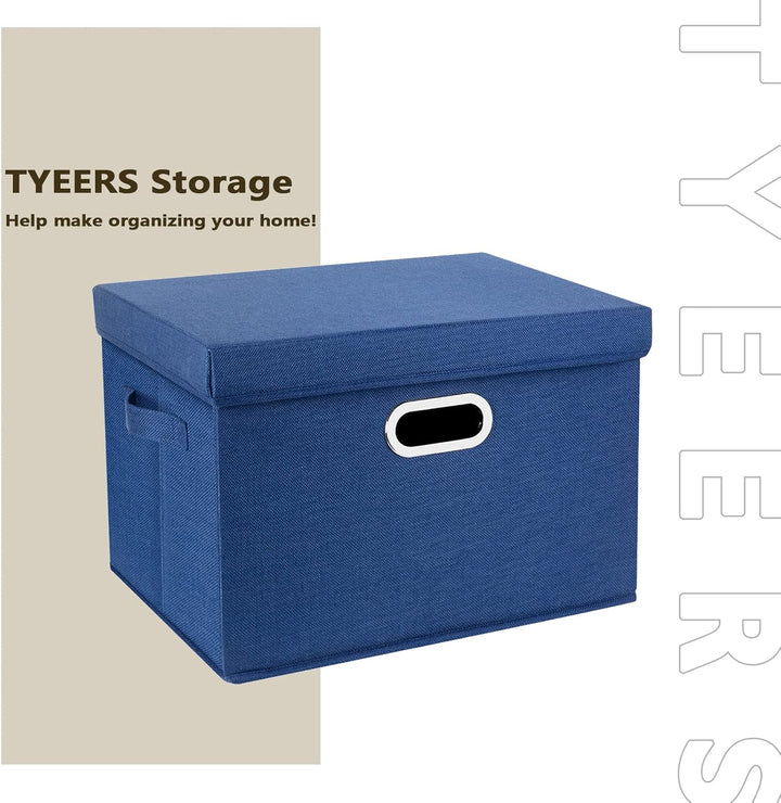 TYEERS Aufbewahrungsbox mit Deckel Gross, Stoff, Faltbare, Waschbare, Kisten Aufbewahrung mit Deckel