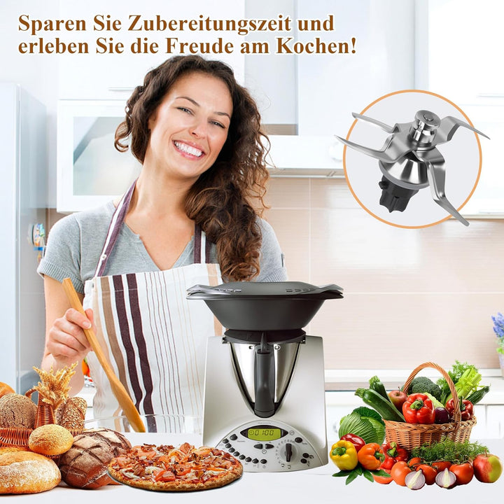 XUNNIU Messer für Vorwerk Thermomix TM31- SUS420 Edelstahlmesser für Thermоmix Messer TM31 - Küchenm