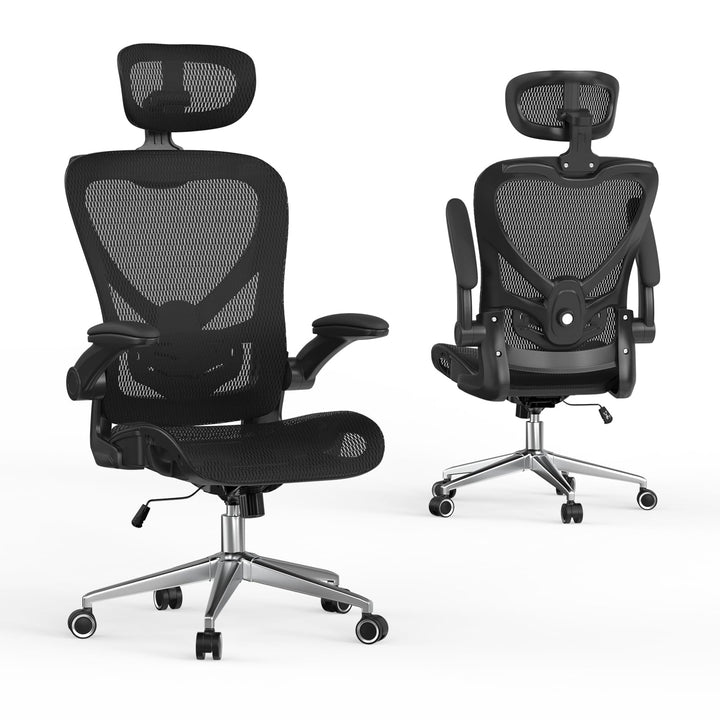 naspaluro Bürostuhl Ergonomisch Schwarz, Individuell Verstellbarer Gaming Stuhl Drehstuhl Ergonomisc