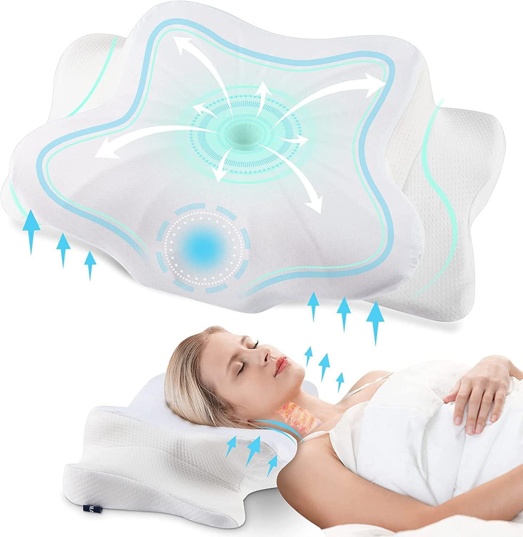 DONAMA Memory Foam Kissen ergonomisches Nackenkissen Kopfkissen Seitenschläferkissen für Seiten, Rüc