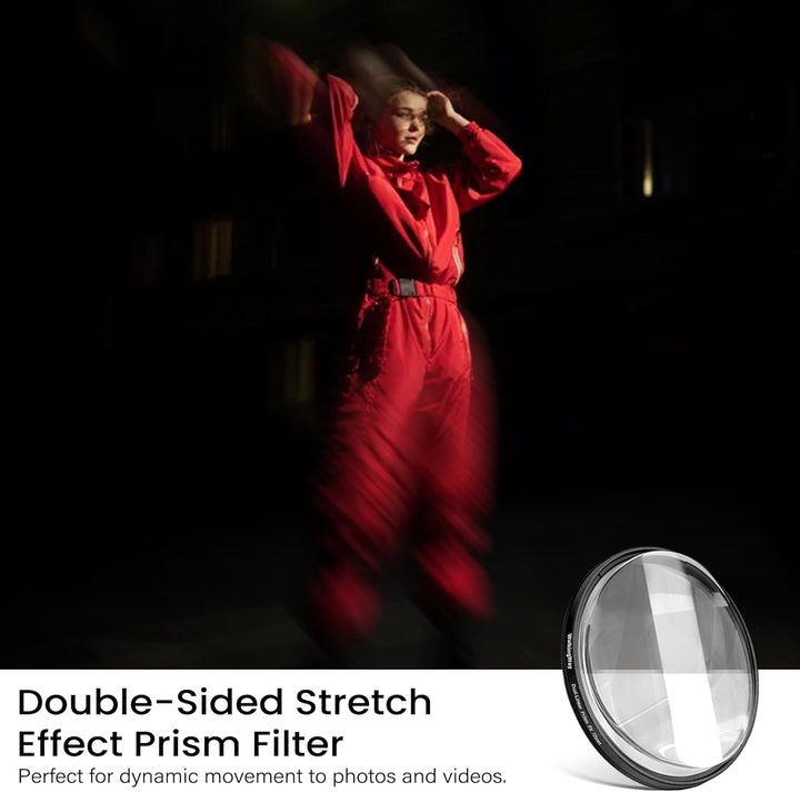 WalkingWay 52mm Doppelter Stretch-Effekt Prismafilter, K9 Optisches Glas Drehbarer Geisterfilter Mit