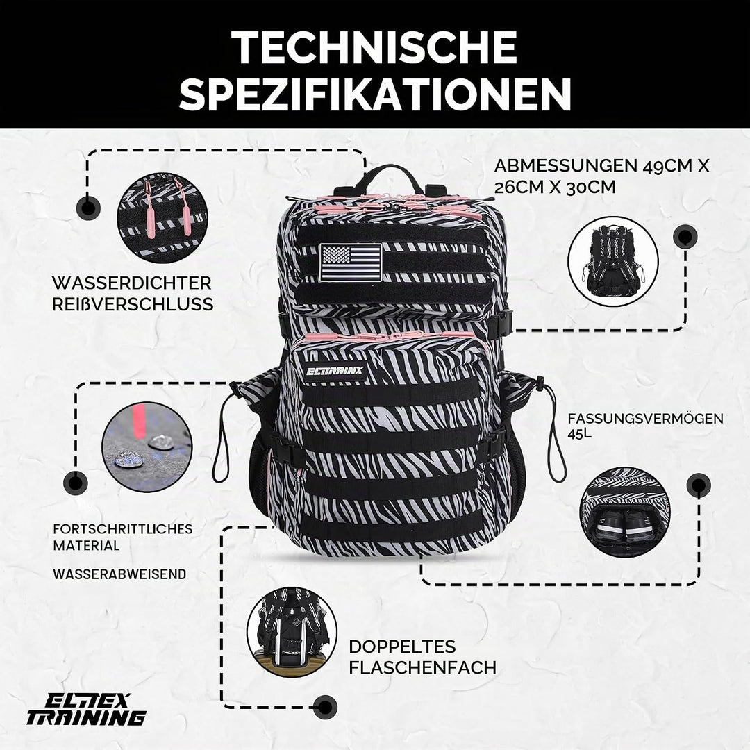 ELITRAINX ELITEX TRAINING Militär-Rucksack, 45 l, wasserdicht, Sport, Flugzeugkabine, CrossTraining,