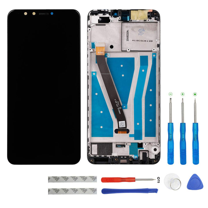 swark LCD Display Compatible with Huawei Y9 2018 & Enjoy 8 Plus (Schwarz mit Rahmen) Touchscreen Dig
