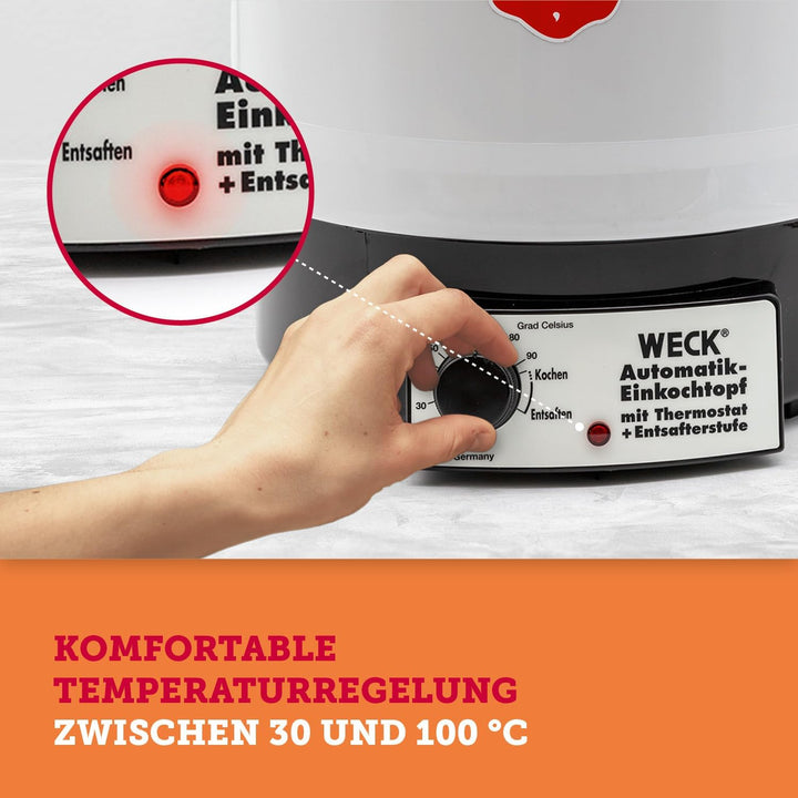 WECK Einkochautomat WAT 34 (Einweckautomat / Einkochtopf aus Kunststoff, Heisswasserspender, Glühwei