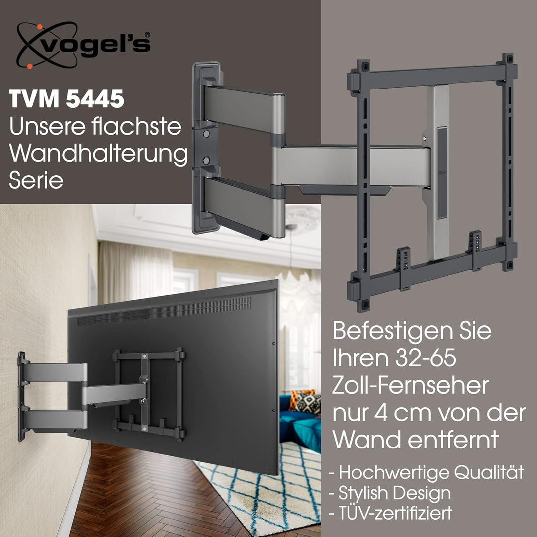 Vogel's Elite TVM 5445 Ultradünne Schwenkbare Premium TV-Wandhalterung für 32-65 Zoll Fernseher | Bi