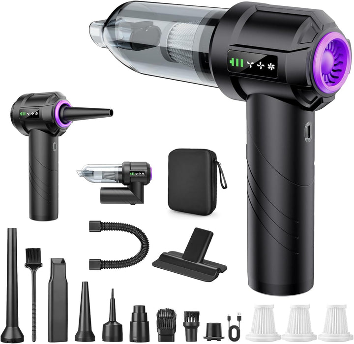 4 in 1 Handstaubsauger Akku Kabellos, 22000Pa Autostaubsauger mit Bürstenloser Motor, 3 Stufen Saugs