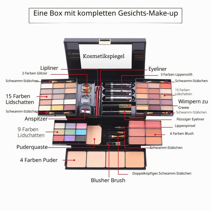 39 Farben Makeup Set, Cosmetics Schminkkassette, Kosmetik Eyeshadow Palette, mit Concealer, Gesicht