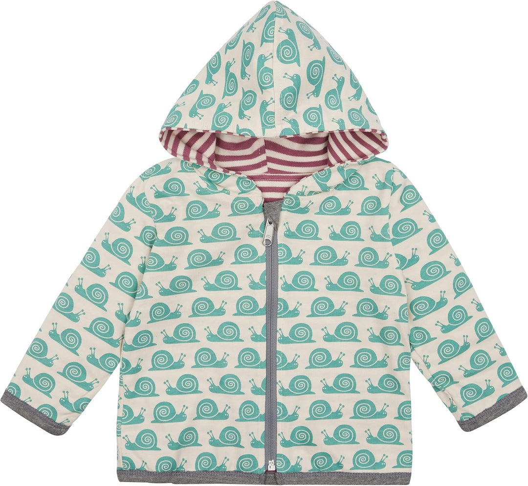 loud + proud Unisex Baby Ringel, GOTS Zertifiziert Wendejacke 50-56 Grape, 50-56 Grape