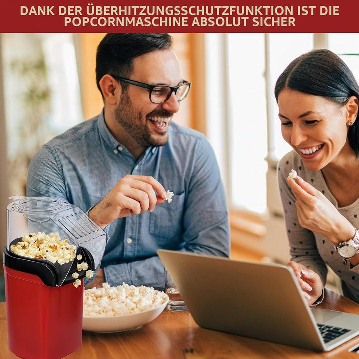 Popcornmaschine, Klein Popcorn-Maschine mit Messbecher, One-Touch Elektrische Rühr Popcorn Popper, O