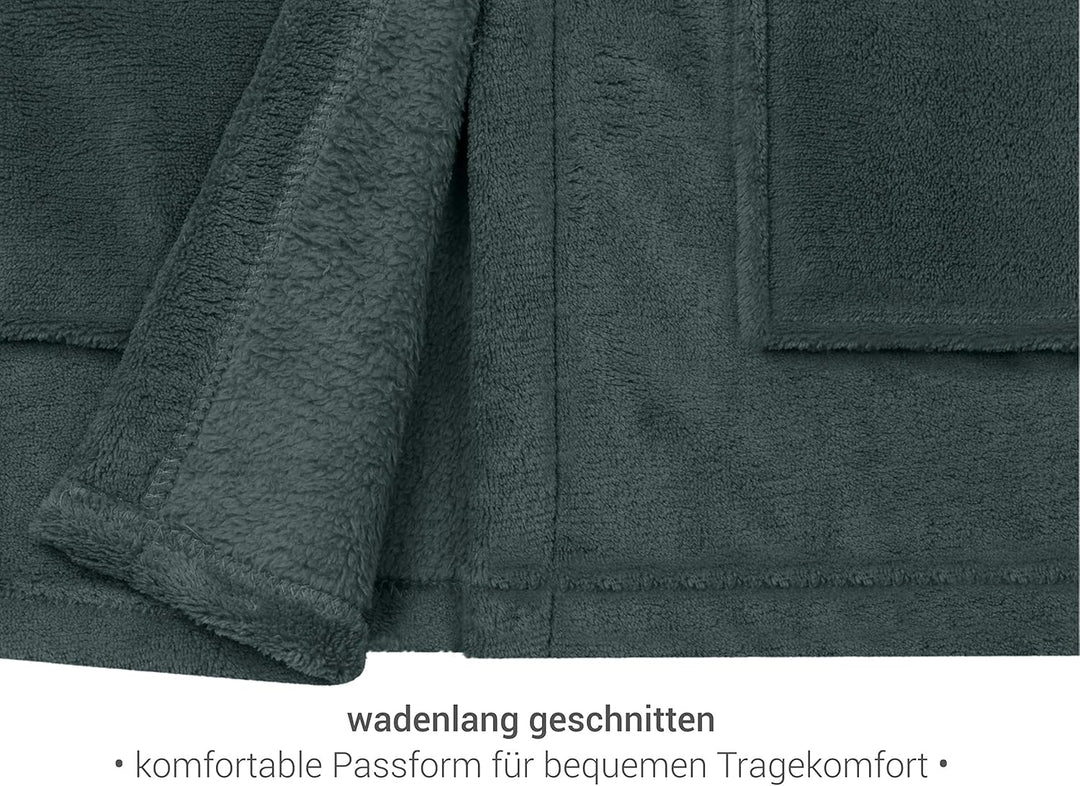 Kinder Bademantel - Kuschelfleece für Jungen u Mädchen 1522.2202 9-11 Jahre Anthrazit, 9-11 Jahre An