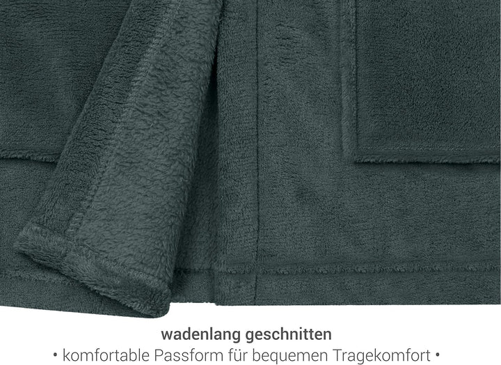 Kinder Bademantel - Kuschelfleece für Jungen u Mädchen 1522.2202 9-11 Jahre Anthrazit, 9-11 Jahre An