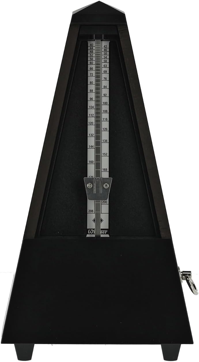 Wittner Metronom 806M Holzgehäuse ohne Glocke Taktell Pyramidenform schwarz matt, schwarz matt