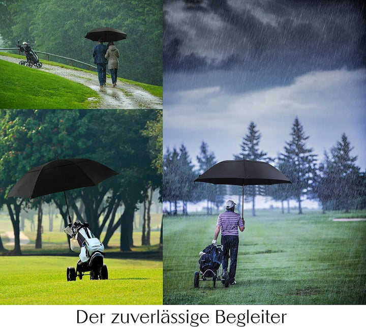 Sternenfunke XXXL Regenschirm gross 2 Personen Ø150 cm auch als grosser Golf Regenschirm schwarz stu