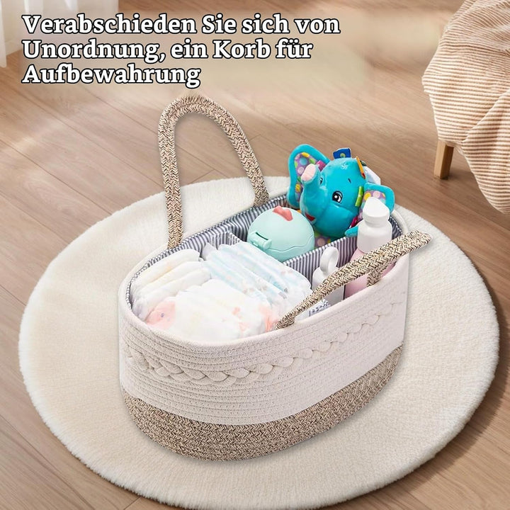 Zyluniy Baby Windel Caddy Organizer, Wickel Organizer, Windel Caddy mit Fächern &amp; Griffen, Multifunk