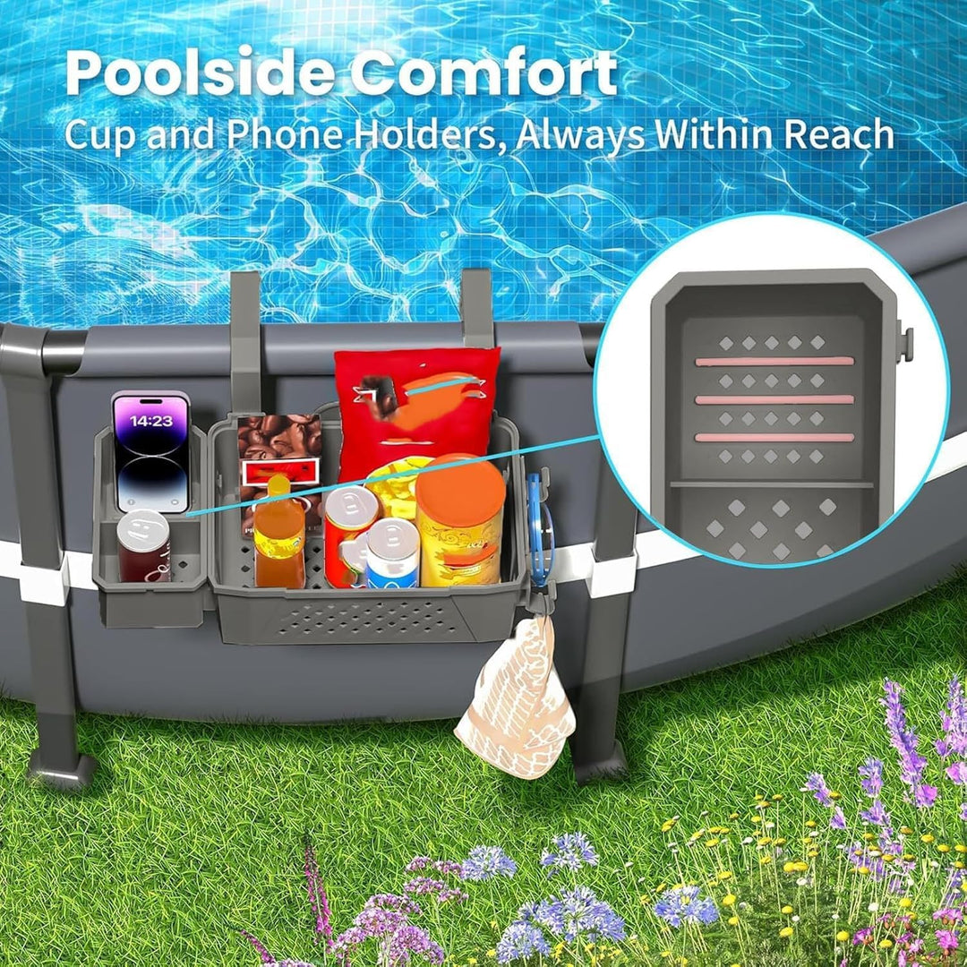 Pool Aufbewahrungskorb Set inklusive Kunststoff Pool Korb Pool Getränkehalter Hot Tub Zubehör Multif