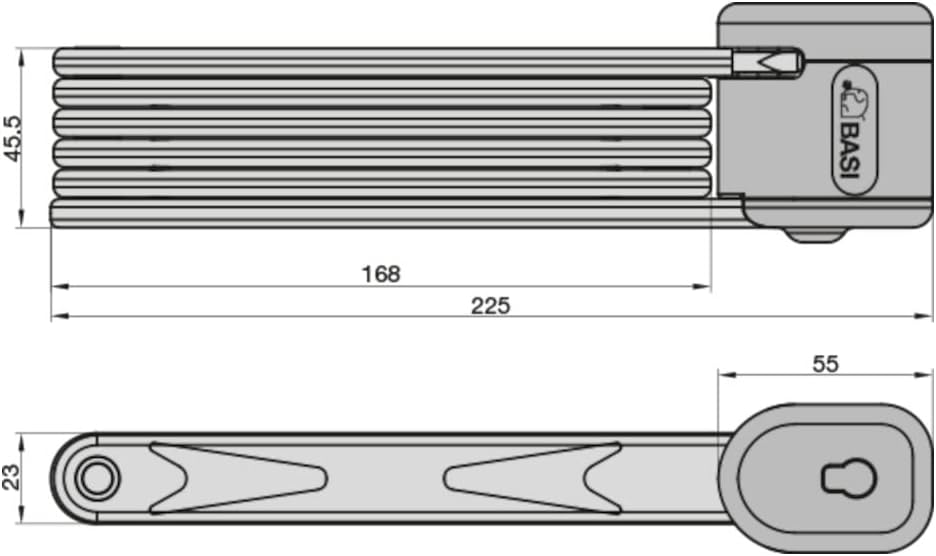 BASI | Faltschoss mit Halterung | 6 Gelenke aus gehärtetem Stahl | Länge 95 cm | Diebstahlschutz, Fa