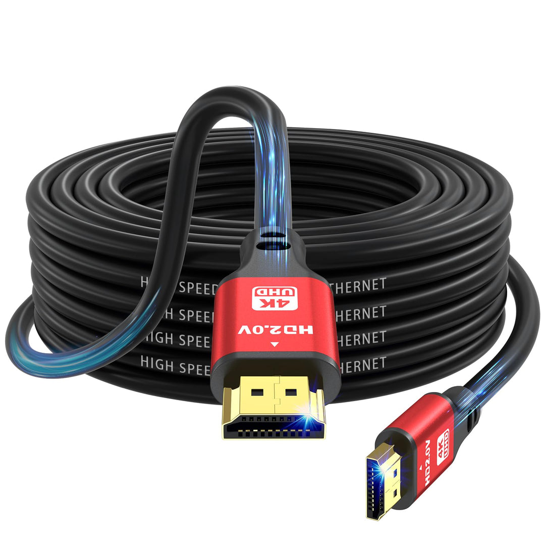 4K HDMI-Kabel, 12 m, High Speed HDMI 2.0 Kabel 4 K @ 60 Hz 18 Gbps, Ultra HD, Ethernet Audio Return,