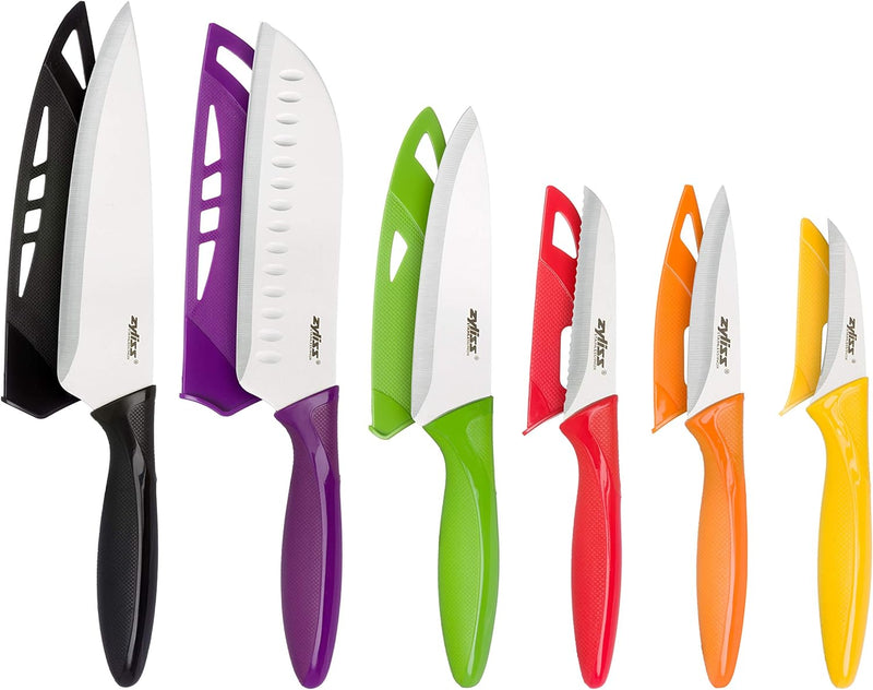 Zyliss Küchenmesser Set 6-Teilig, Ultra Scharfes Edelstahl Messerset, Kochmesser, Universalmesser, A