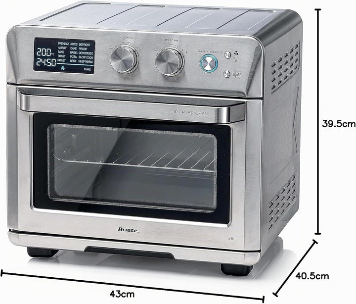 Ariete 4629 Airy Fryer Oven Digital SS, Luftfriteuse, Elektroofen, Fassungsvermögen 25 l, 1700 W, fü