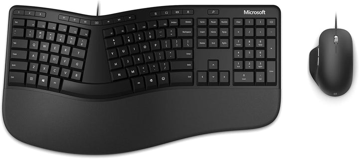 Microsoft Ergonomic Desktop (Set mit Maus und Tastatur, deutsches QWERTZ Tastaturlayout, schwarz, er