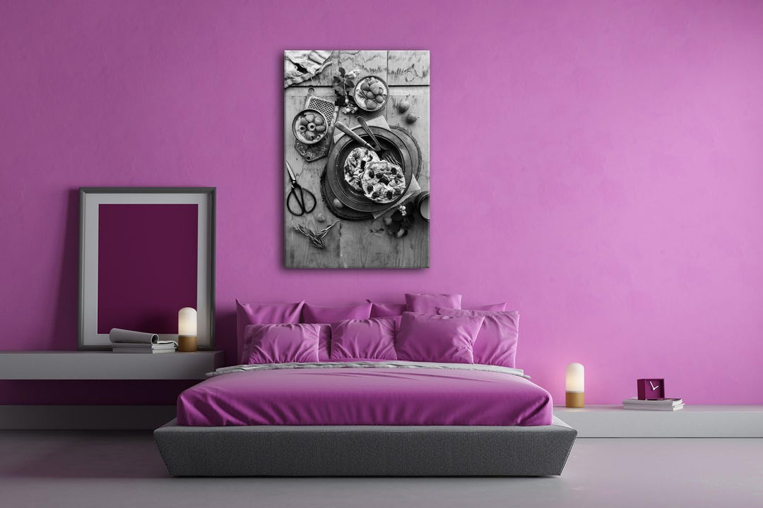deyoli fruchtiger Kuchen Format: 80x60 Effekt: Schwarz/Weiss als Leinwand, Motiv fertig gerahmt auf