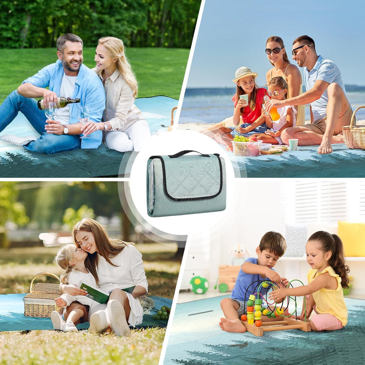 Picknickdecke isoliert 200 x 200cm XXL wasserdicht, 210D Oxford Campingdecke Stranddecke Ultraleicht