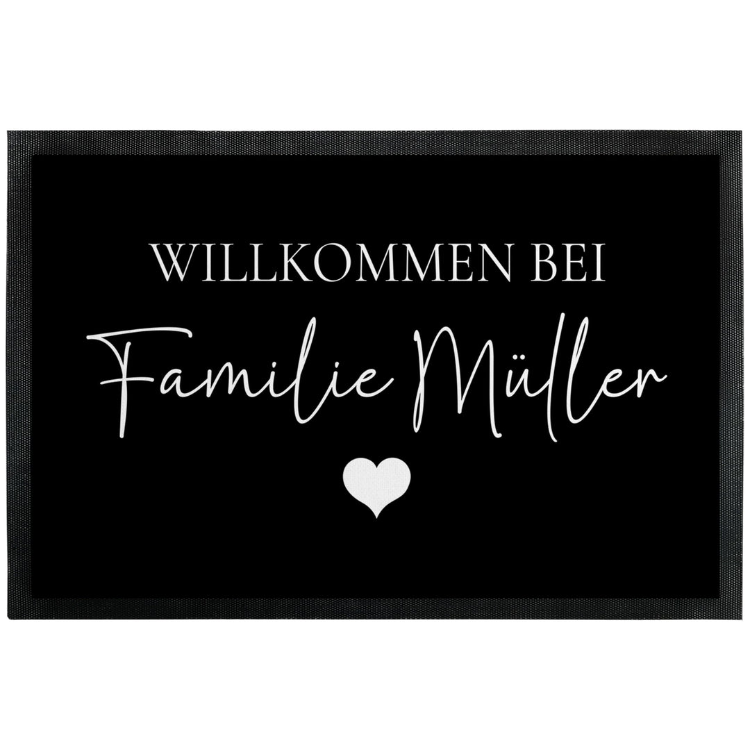 True Statements Personalisierte Willkommensmatte Fussmatte, rutschfest, 105 x 70 cm Schwarz 105 x 70