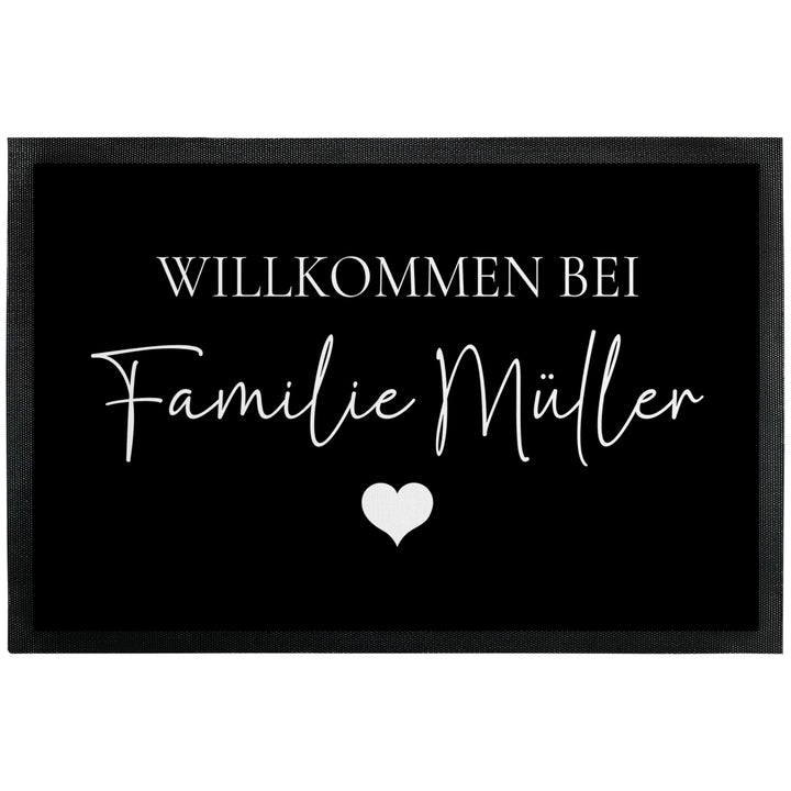 True Statements Personalisierte Willkommensmatte Fussmatte, rutschfest, 105 x 70 cm Schwarz 105 x 70