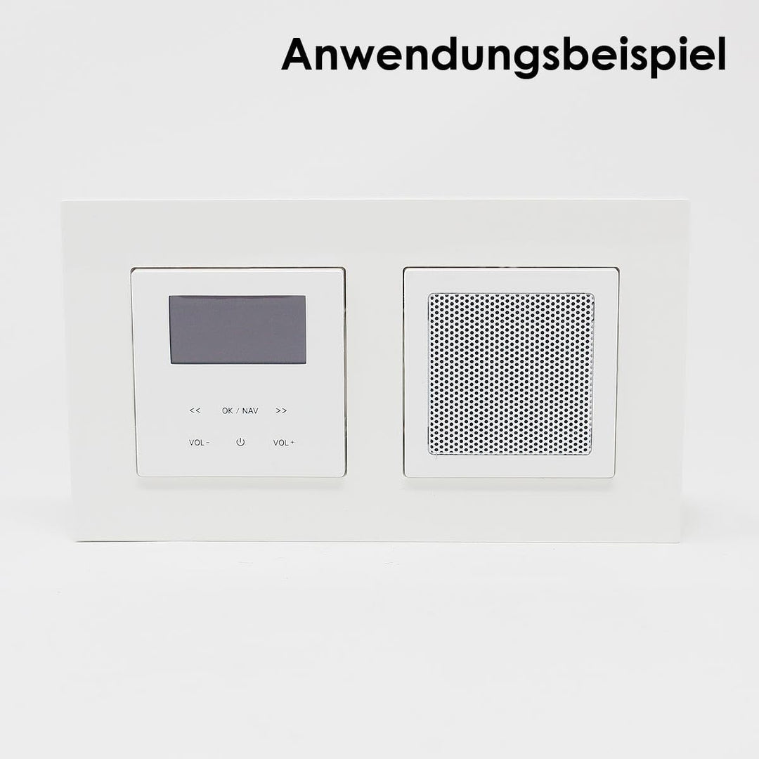 LOGIQ Unterputz Radio mit 2W RMS Lautsprecher, DAB+, UKW und Bluetooth, OLED-Display, Weck- und Slee