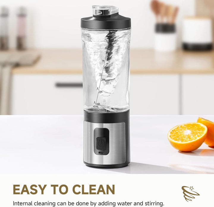 AMZCHEF Tragbarer Mixer 600ml - Smoothie Maker mit 6 Klingen,120W Motor Mixer to Go, 6000mAh -15 Zyk