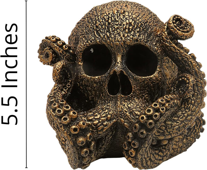 Pacific Trading Pacific Gothic Skull Metall Octopus Figur, Marine Life Einzigartige Statue Tischdeko