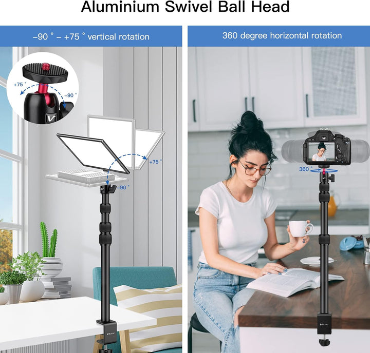Victiv Kamera Tischstativ für DSLR Canon, 37cm-105cm Multifunktional Lichtstativ Klemmstativ Mit 1/4