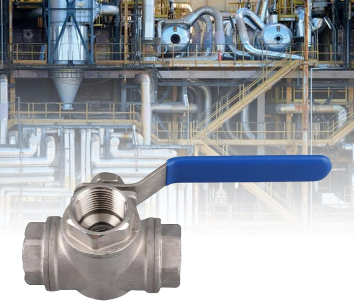 TOPINCN 3-Wege Kugelhahn Edelstahl SUS304 Rohr Dreiwege T-Typ Ventil Innengewinde 3/4 "DN20 Mit Verr