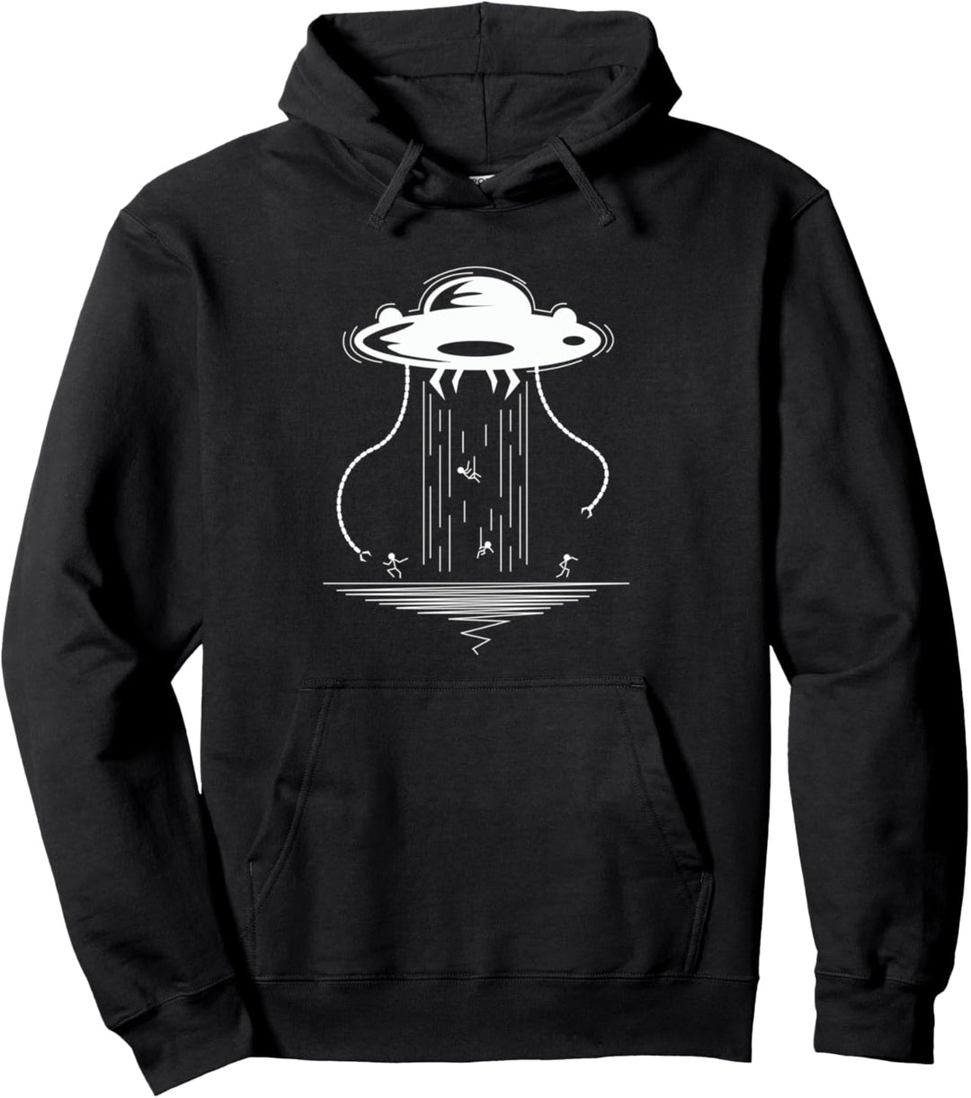Lustige Alien UFO Entführung Pullover Hoodie