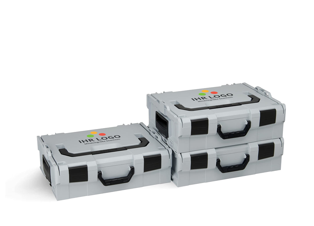 LBOXX Sortimo L BOXX 136 3er Set | Grösse 2 grau individuell anpassbar mit Ihrem Logo | Werkzeugkoff