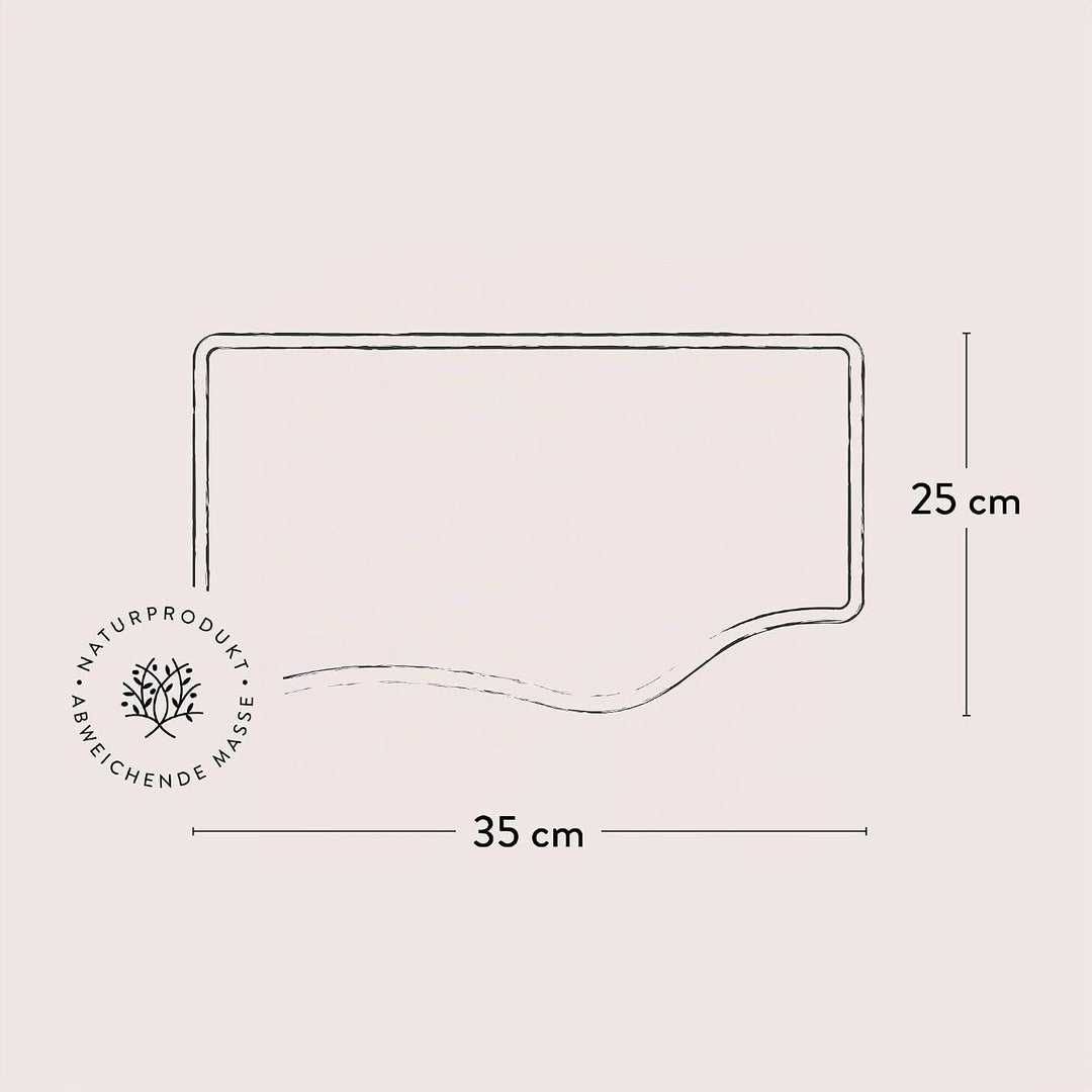 DAS OLIVENHOLZBRETT® Schneidebrett rustikal 35cm x25cm x2,5cm 35L x 25B cm, 35L x 25B cm