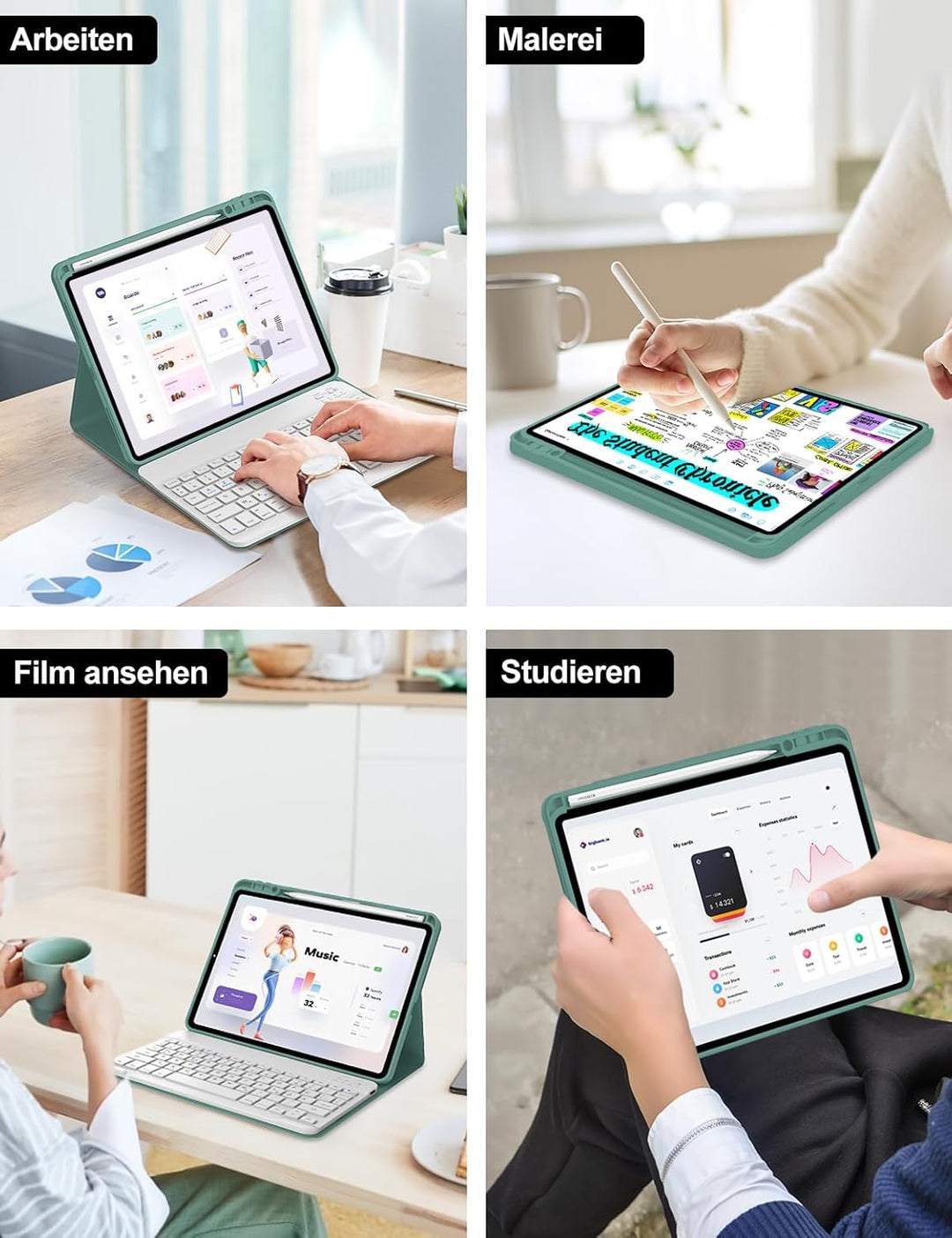 Tastatur Hülle für Xiaomi Pad 7/7 Pro 11.2 Zoll 2024, Deutsches QWERTZ, Magnetisch Abnehmbarer Deuts