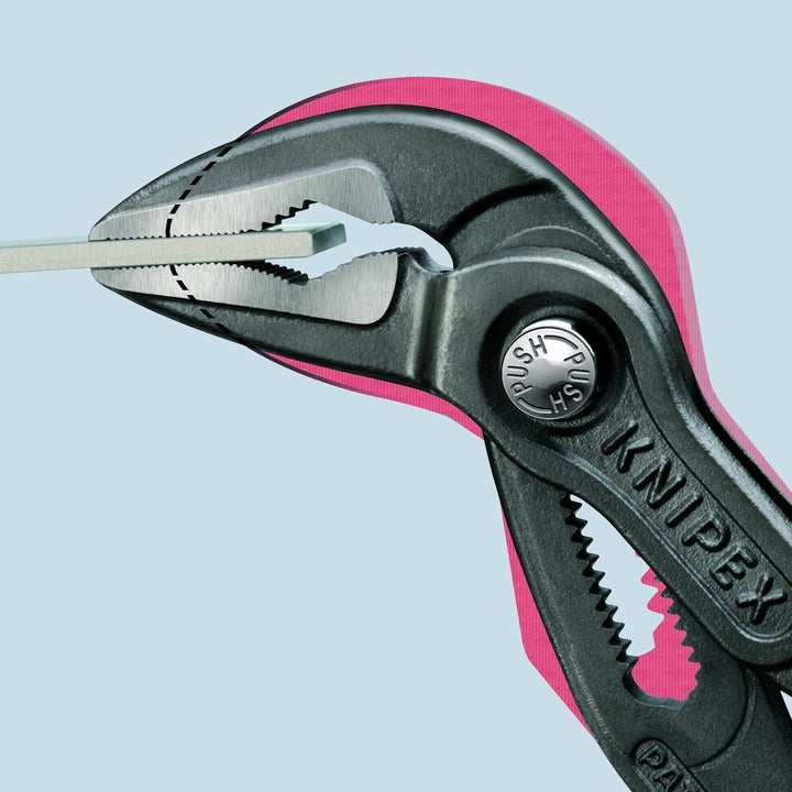 KNIPEX SB Cobra ES, Wasserpumpenzange | Rohrzange, extra schlank, Chrom-Vanadium, atramentiert, 250