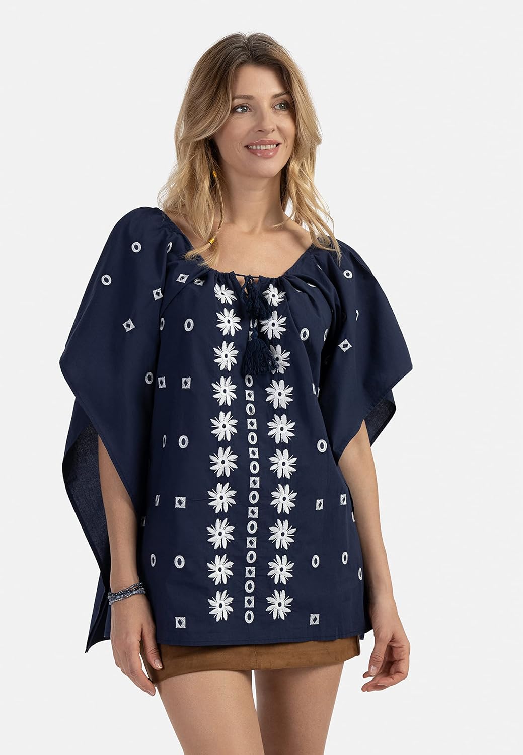 ALARY Women's Damen Poncho 15826565-AL01, Marine, XL Sweater, 46