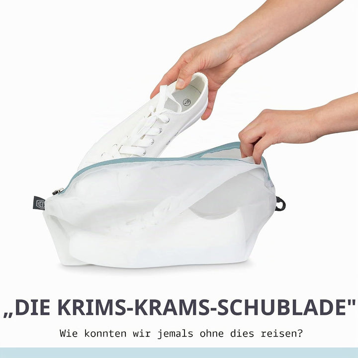 Grosses Packwürfel-Set mit durchsichtigem Netz, Kompressions-Verpackungswürfel, Reise-Organizer (sta