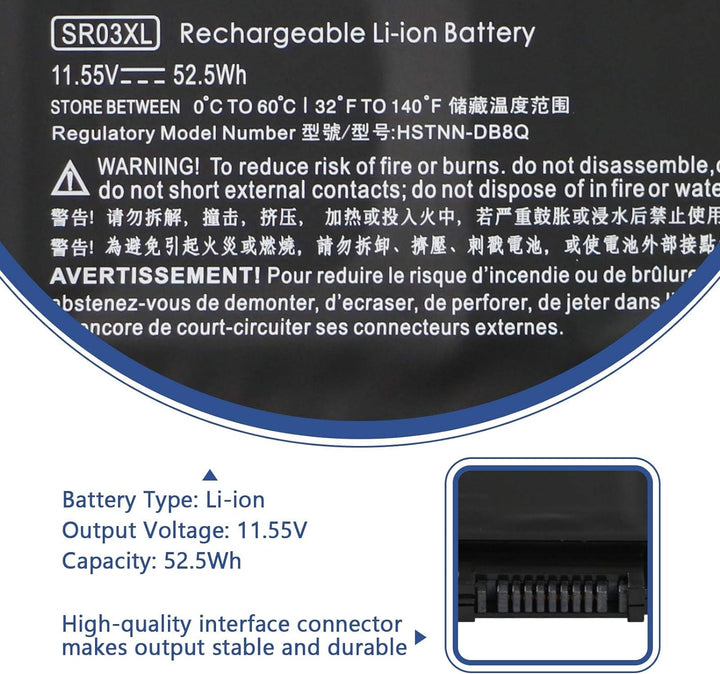ANTIEE SR03XL Laptop Akku für HP Pavilion 15-CX 15-CX0056WM 15-CX0058WM Envy X360 15-CN 15-CP 17-BW