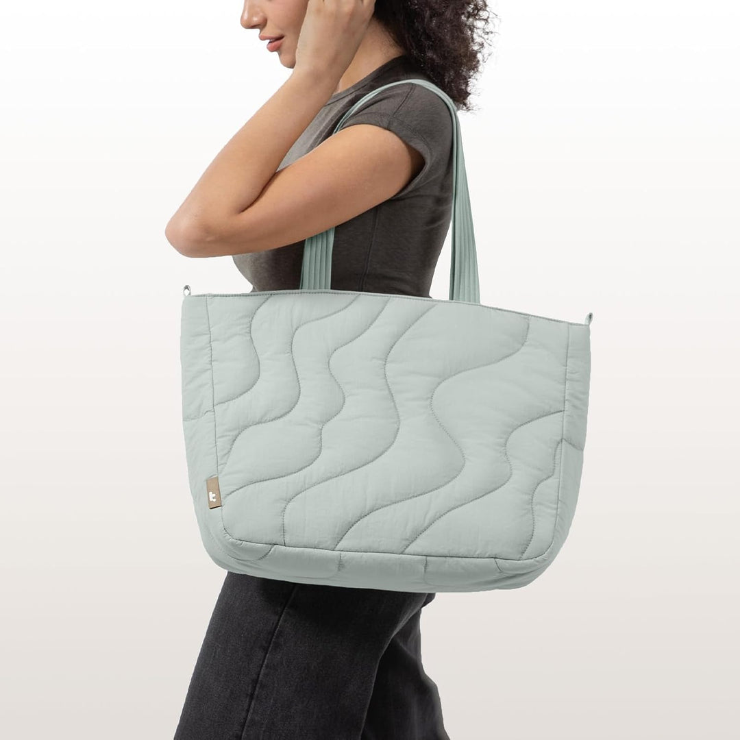 tomtoc Puffer Laptop Tragetasche für Damen, 10L Tote Bag für 13-14 Zoll Macbook, Leichte Schultertas