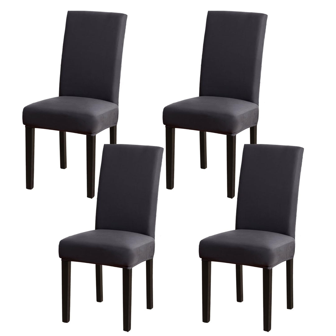 mafudoxi Stuhlhussen 4er Set, Stretch Abnehmbare Waschbar Stuhlbezug, Stretch Stuhlhusse mit Gummiba