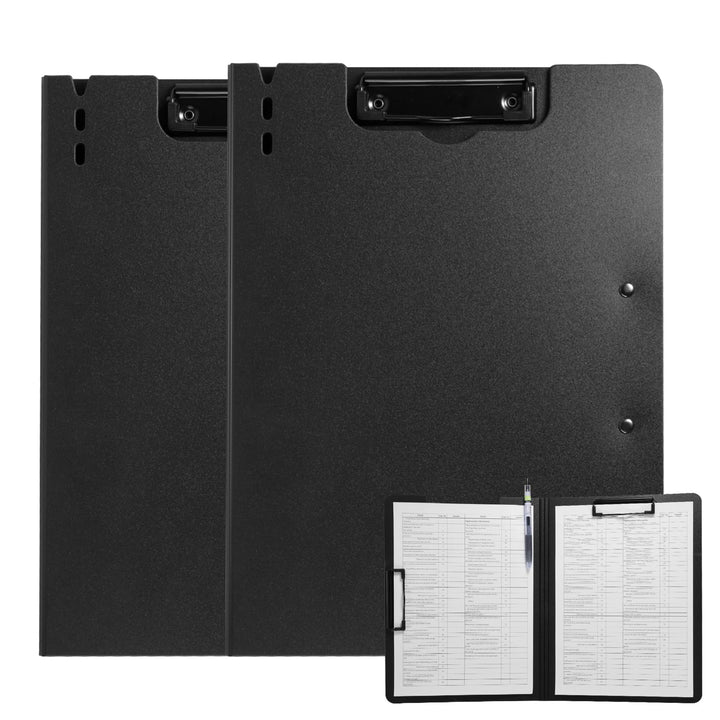 Klemmbrett a4, Schreibmappe 2er Pack Klemmbrett mit deckel, Klemmbrettmappe mit 2 Klemmen, Schreibbr