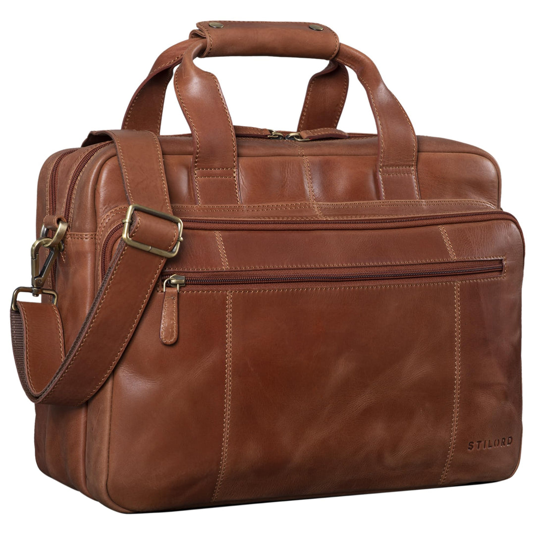 STILORD 'Experience' Vintage Lehrertasche Leder gross für Herren Damen XL Aktentasche Business Schul