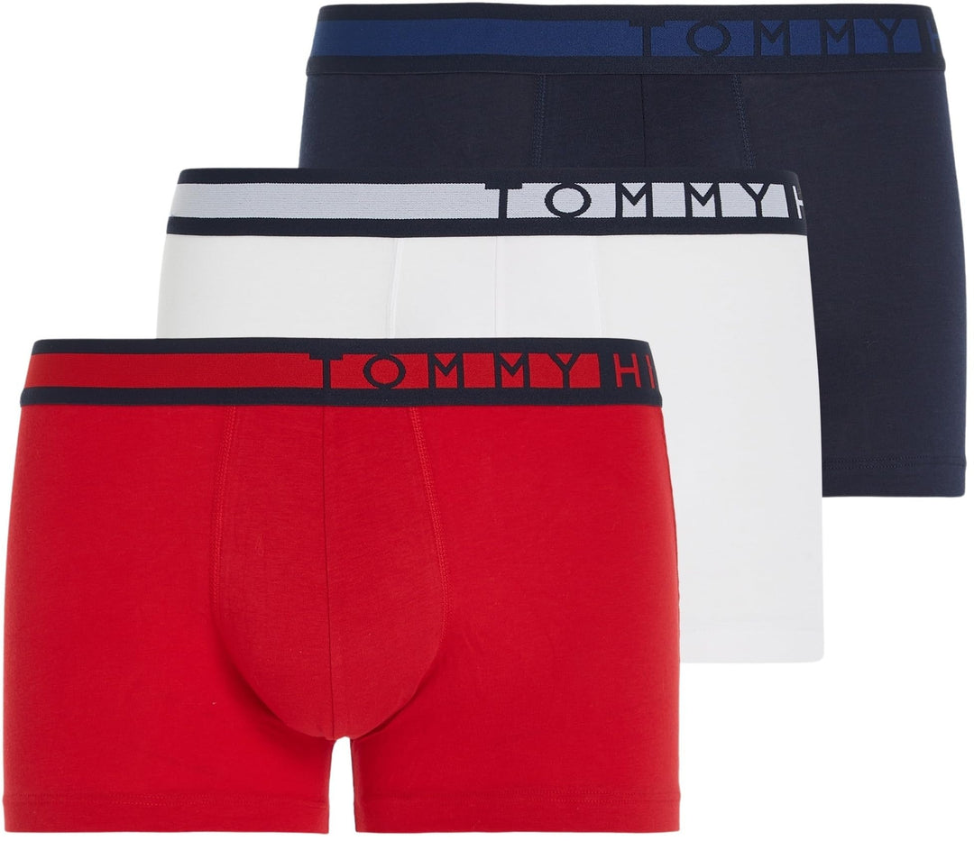 Tommy Hilfiger Herren 3er Pack Boxershorts Trunks Unterwäsche M Mehrfarbig (Navyblazer/Tangored/Pvhw