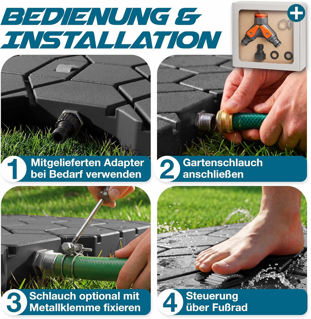 KESSER® Bodendusche Geo Gartendusche, Dusche für alle - Gross, Klein & Vierbeiner, rutschfest, UV- &
