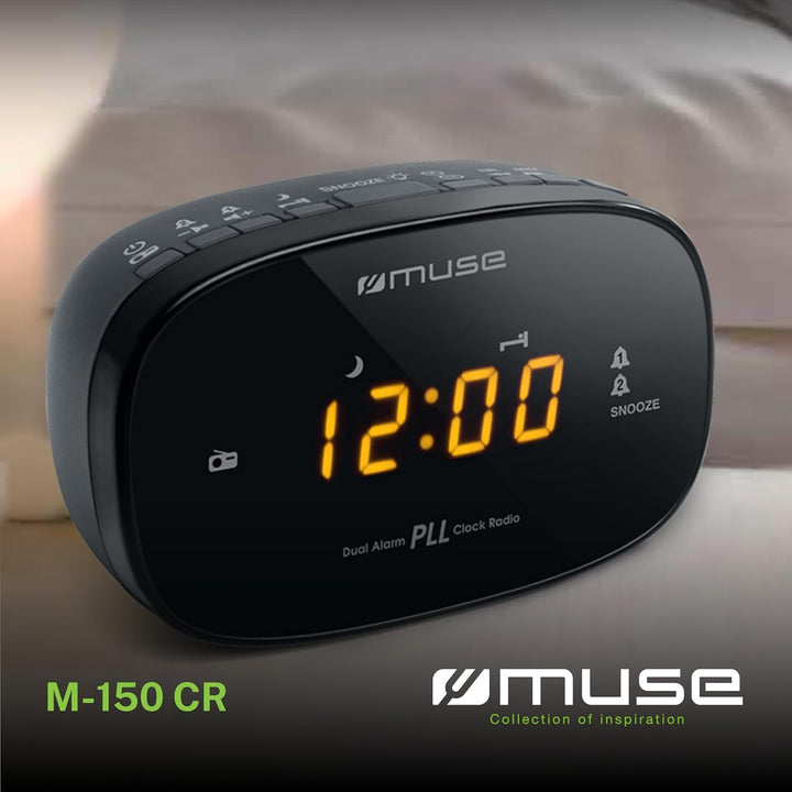 Muse M-150CR Radio Clock Schwarz, Schwarz