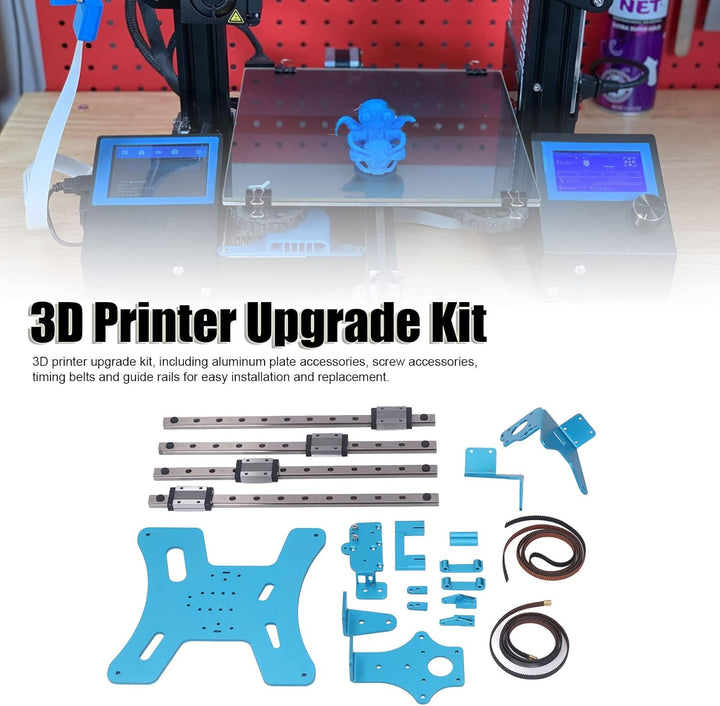 Fockety Modulares Y-Wagenplatten-Upgrade-Kit, 3D-Drucker-Upgrade-Kit mit Aluminiumplatte, Riemen, Sc